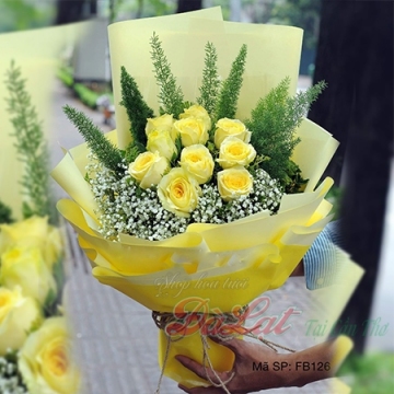 Bó hồng vàng