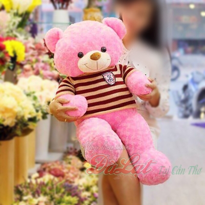 Gấu bông trắng 1M Tím